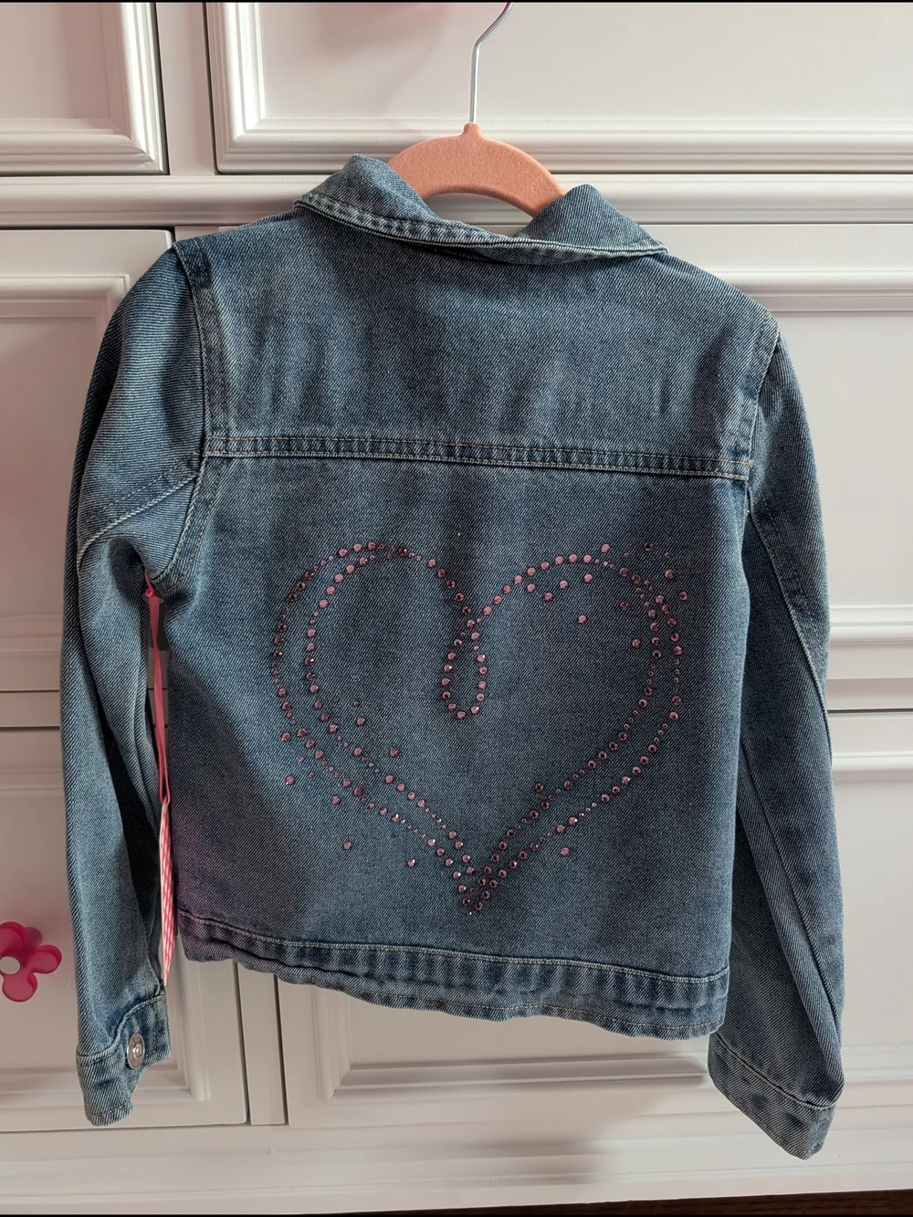 Young Hearts Jean Jacket with Heart Rhinestone Accents Size Girls 5 NWT